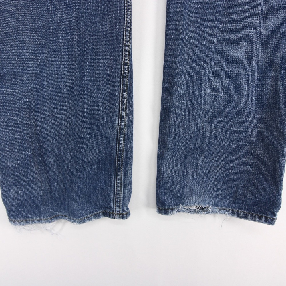 Diesel Larkee Jeans Mens 34x34 Blue Regular Straight Button Fly Distressed - Picture 6 of 13